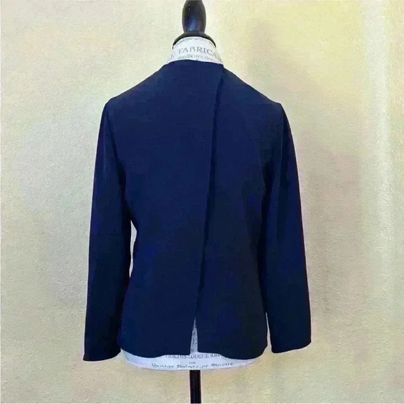 Ralph Lauren Purple Label "Marcella" Dark Navy Blue Silk Crepe Blouse Size 6 EUC - Picture 4 of 11